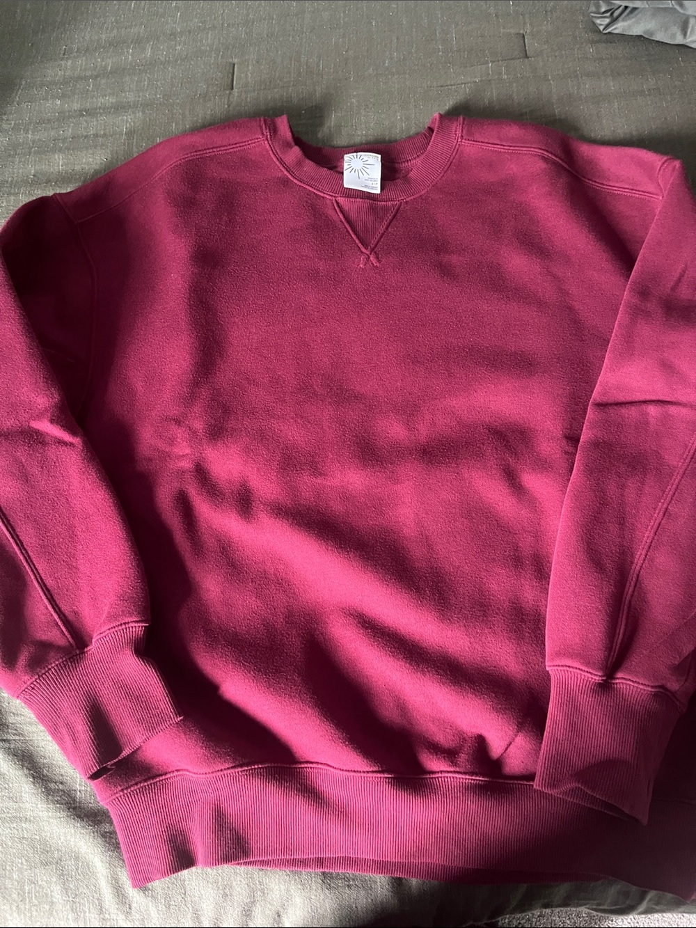Aerie Cloudfleece Crewneck Sweatshirt in deep cherry